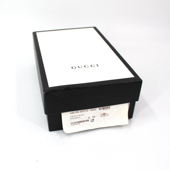 Gucci Miro Soft Rosso GG Red White Leather Low Top Sneakers 39 Logo Running Shoe - Picture 8 of 8